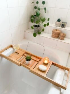 Bamboe Badplank Uitschuifbaar - 70 Tot 105 Cm - Met Boekenhouder -Badkamerartikelen Winkel 900x1200 24