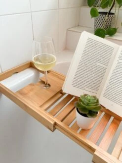 Bamboe Badplank Uitschuifbaar - 70 Tot 105 Cm - Met Boekenhouder -Badkamerartikelen Winkel 900x1200 25