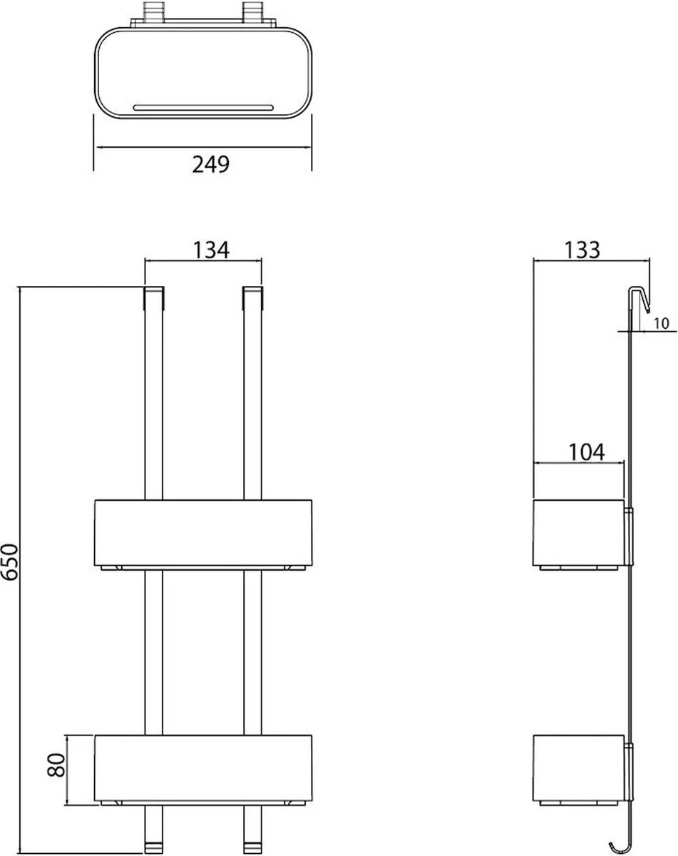 Tiger 2-Store - Ophangbaar Doucherek 25 Cm - Zwart 12 Tiger 2-Store - Ophangbaar Doucherek 25 Cm - Zwart - Afbeelding 10