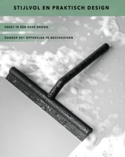 Douchewisser Zwart Met Ophangsysteem- Badkamer Accessoires- Raamwisser- Trekker Douche- Silicone- 21cm X 16cm -Badkamerartikelen Winkel 960x1200 4