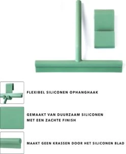 Douchewisser Groen Met Ophangsysteem- Badkamer Accessoires- Raamwisser- Trekker Douche- Silicone- 21cm X 16cm -Badkamerartikelen Winkel 983x1200 1