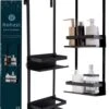 Merkloos Doucherek Zonder Boren Zwart - 30 Dagen Uitproberen -Doucherek Hangend - Badkamer Accessoires - RVS - 2 Laags -Badkamerartikelen Winkel 985x1200