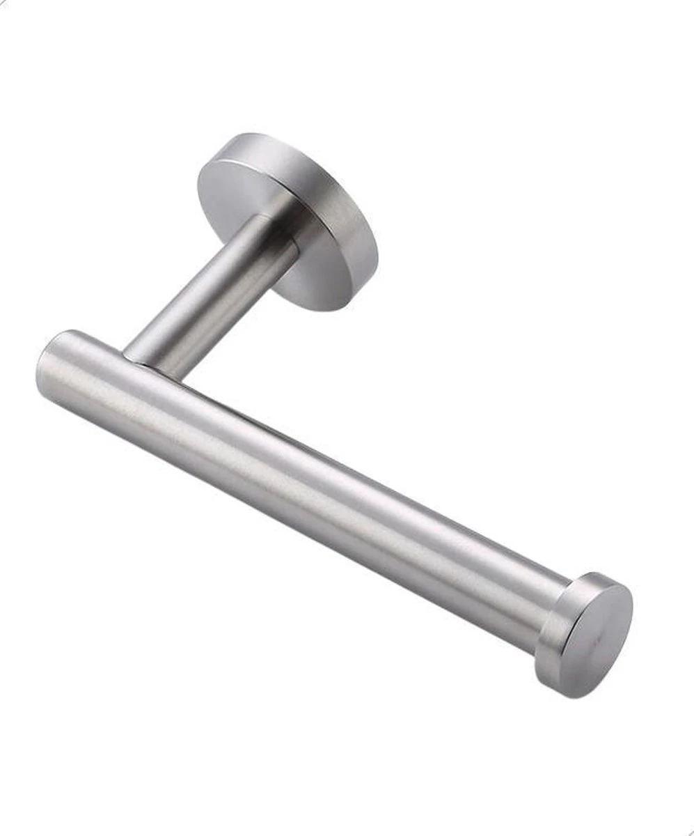 Wc Rol Houder RVS - Mat - Toiletrolhouder - Industrieel - Hangende Wc Rolhouder - Grijs - Zilver 4 Wc Rol Houder RVS - Mat - Toiletrolhouder - Industrieel - Hangende Wc Rolhouder - Grijs - Zilver - Afbeelding 2